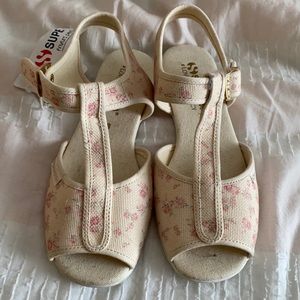 Love Shack Fancy x Superga floral sandals
